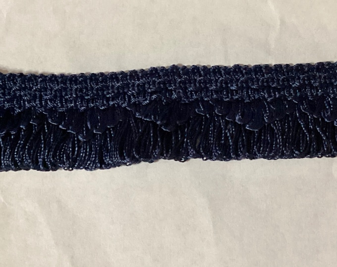 24 Yards Navy Blue Acetate 1 3/8 Inch Loop Fringe MM52