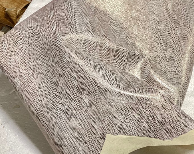 Silver and Brown Printed Python with White Fabric Backing.  OSM847