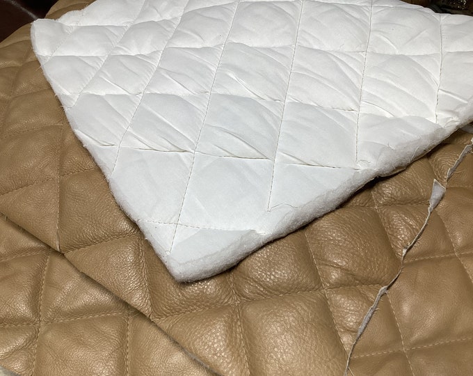 Tan Cut and Sewn With Cotton Backing Leather Cowhides Partials.  DWR1