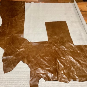 Pull up Melted Caramel Distressed Leather Cowhide Remnant BR05
