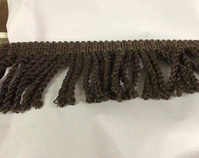 3 Inch Brown Knitted Bullion Fringe 18 Yards. Upholstery Trim. Trim. Decorative. E29