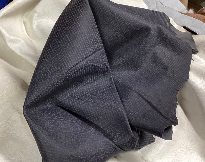 Gray Embossed Pin Stripe Leather Lambskin, OSM20751