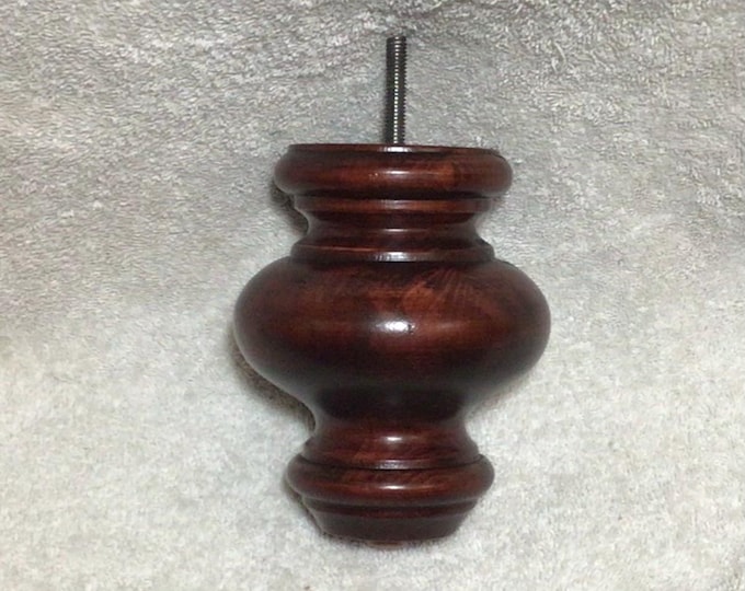 4 Mahogany Finish Wooden Furniture Legs.  Risers. Home decor. Chair Legs 1160