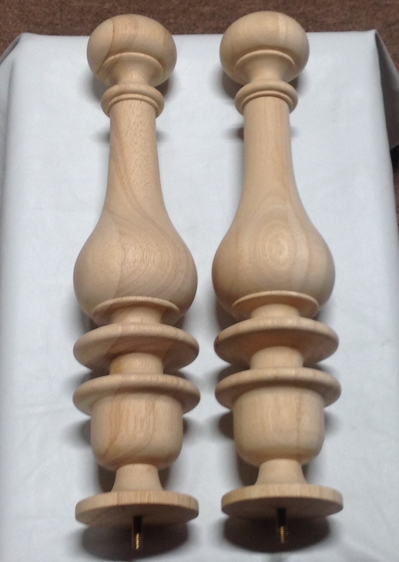 Package of 2 Unfinished Wooden Bedpost Finials 16 Inch FN16 Etsy