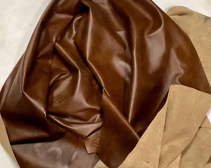 Golden Brown Leather Cowhides. Half Hides. Leather Hides. Crafting Leather. BR884