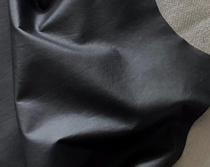 Ebony Black Leather Cowhide: Soft Semi-Gloss Upholstery - Sierra Nevada.  TOWN30