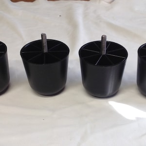 3 Inch Black Plastic Furniture Legs: Chair Risers, 5/16&quot; Hanger Bolt
