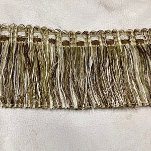 Taupe and Brown 3 Inch Cut Fringe.  9VNT1