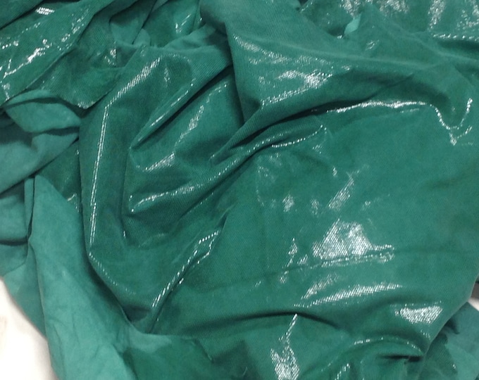 Green Printed Small Scales Leather Lambskin. UL504. Leather hides