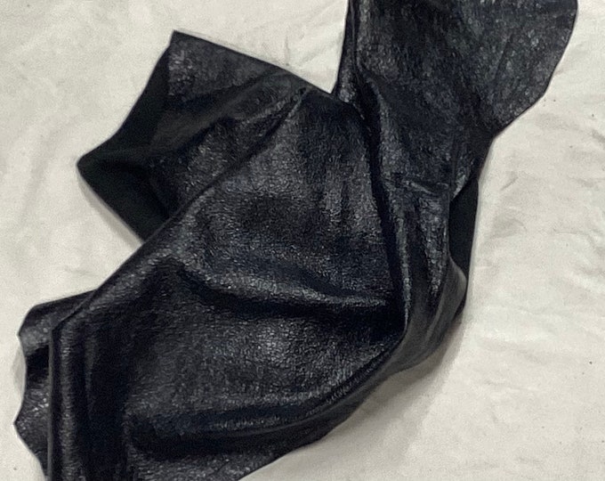 Semi Gloss Black with Cracked Texture,Leather Lambskins, OSM20617