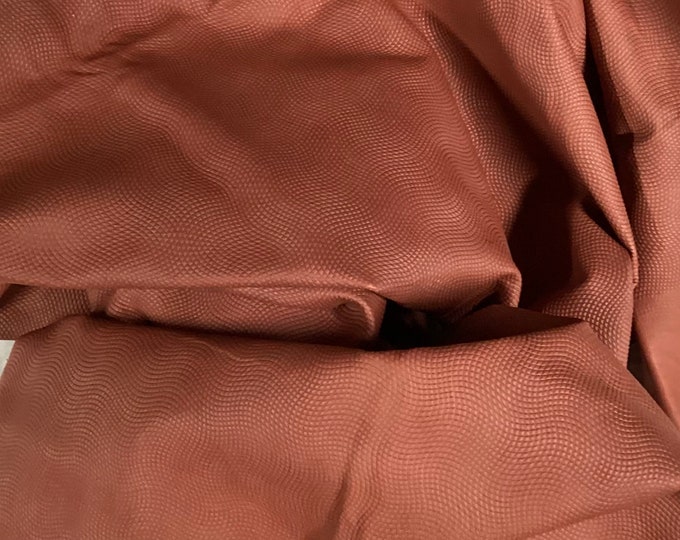 Cinnamon Embossed Swirls Leather Lambskins, OSM20667