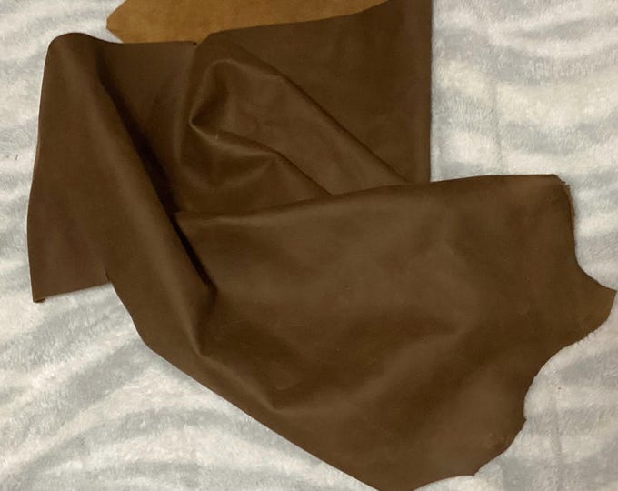 Dixieland Pecan Brown Leather Cowhides Remnants.  Crafting Leather,  NC112