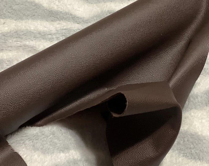 Pebbled Burnt Brown Cowhide Leather, Upholstery, Handbag Leather. 62968