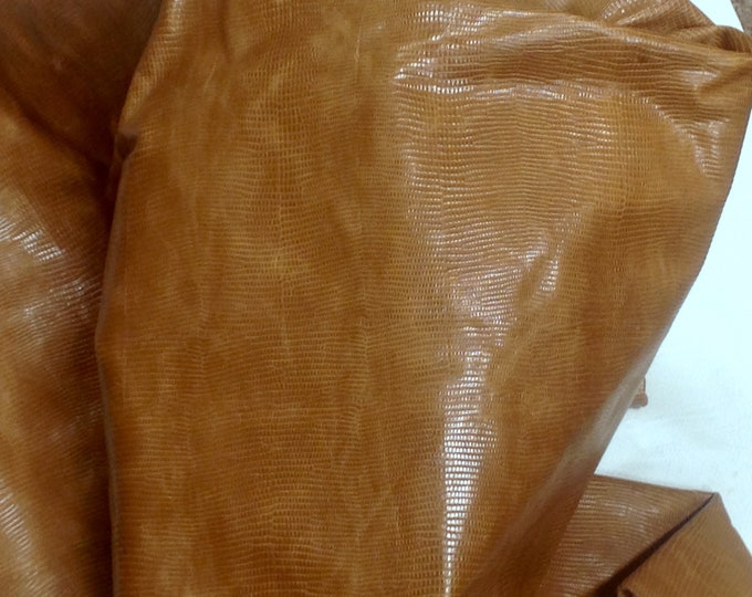 Caramel Embossed Gecko Leather Cowhide Partials REDU4