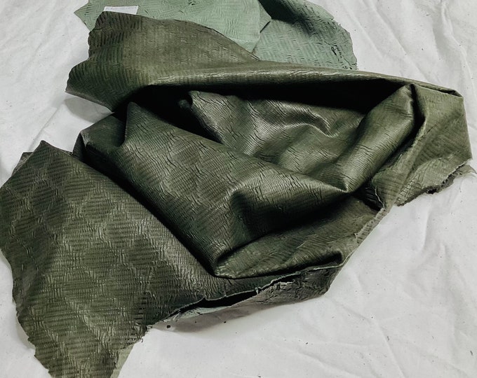 Embossed Forest Green Leather Lambskin.  OSM20744