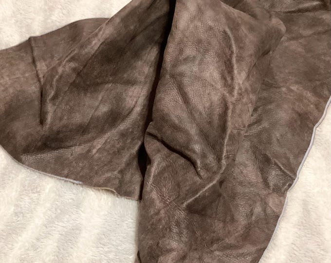 Distressed Gray Leather Cowhide Remnant,  618CL