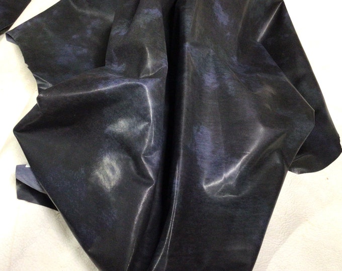 Blue on Navy Blue Leather Lambskins,   LAMB6067