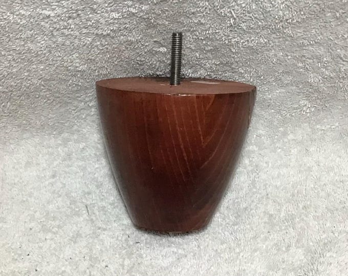 4 Mahogany Wood Cone Tapered Furniture Legs. Risers. Sofa Legs. Home Decor, 1282