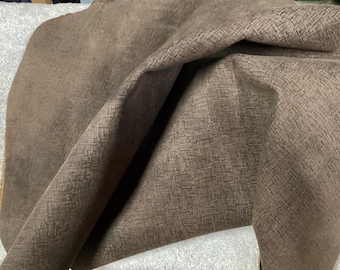 Brown Printed Leather Cowhide Remnants.  Leather hide,  cowhide, leather pieces.  OSM442