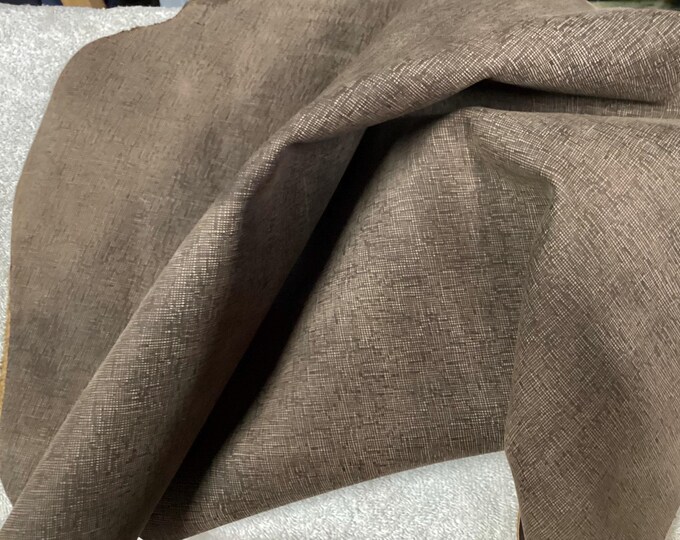 Brown Printed Leather Cowhide Remnants.  Leather hide,  cowhide, leather pieces.  OSM442