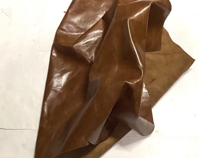 Candy Caramel Brown Leather Cowhide Remnants. Leather Pieces, crafting Leaher,  BR1050