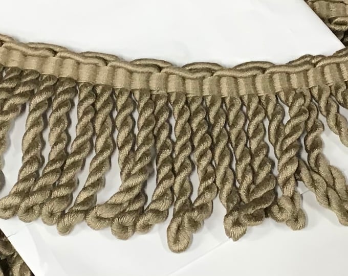 Taupe 3 Inch Bullion Fringe, Trim. Upholstery Trim.   C07