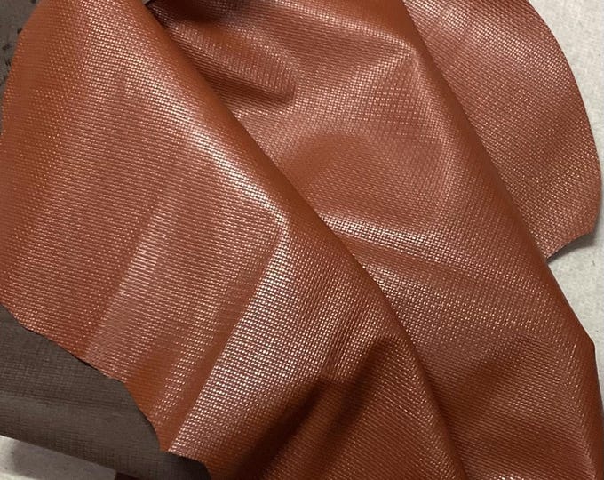 Cognac Leather Cowhide Remnant.  LAC91