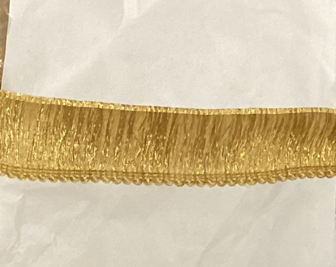 Yellow Gold 2 Inch Brushed Fringe,  VNT4