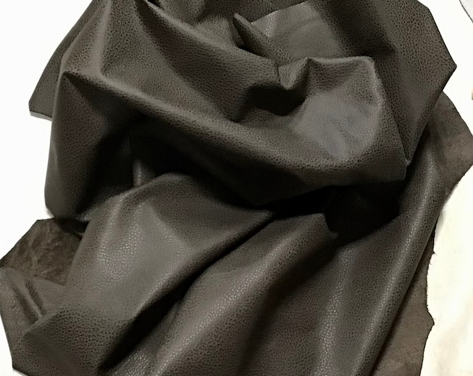 German Chocolate Embossed Pebble Leather Cowhides.  105TOWN
