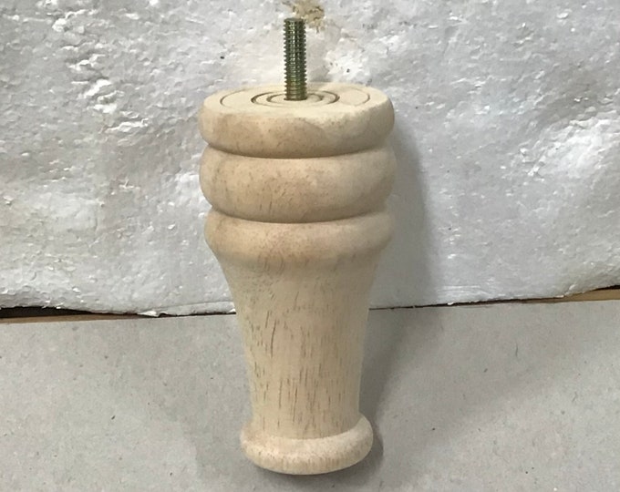 LT5315 Package of 4 Unfinished 5 Inch Wooden Furnitire Legs.  Chair Risers