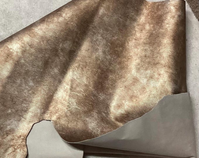 Copper Embossed Snakeskin Leather Cowhjde Remnant. LAC118