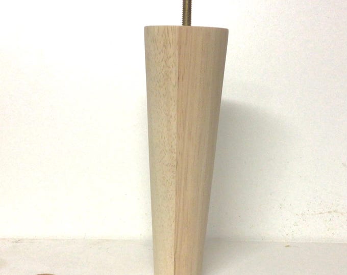 Unfinished 8 Inch Wooden Furniture Legs in Pkgs of 2 or 4 Leg. LT8215