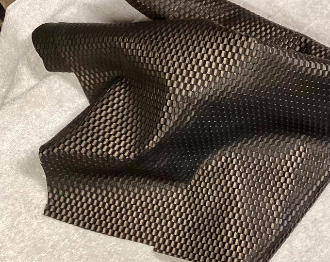 Bronze Embossed Leather Lambskins. Leather Hides. LAMB7744