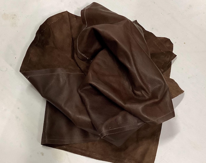 Dark Brown Leather Cowhide Remnants,  leather pieces,  cowhide,  garment leather, BR851