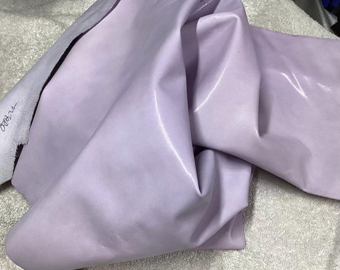 Semi Distressed Lavender Leather Lambskins.  Leather Hides.  Handbag Leather. OSM1639