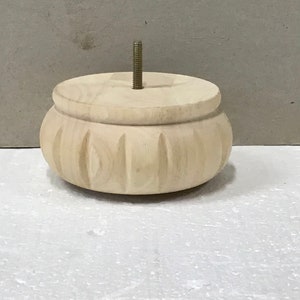 Unfinished Maple Pumpkin Wooden Furniture Leg.  Home furnishings. Chair risers.  Home decor.  IFS400