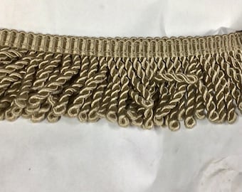 3 Inch Champagne Bullion Fringe 18 yards. Trim. Upholstery edging.   CC12