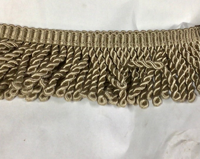 3 Inch Champagne Bullion Fringe 18 yards. Trim. Upholstery edging.   CC12