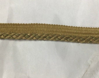 18 Yards Antiqie Gold 3/8 inch Ply Cord with Lip. VVNT15