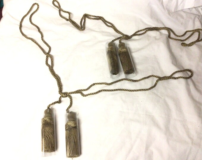 Package of 2 Gold 32 Inch Tiebacks with DoublemTassels. TD25