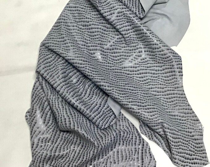 Light Brown And Cream Printed Snakeskin Leather Lambskin.  LAMB589