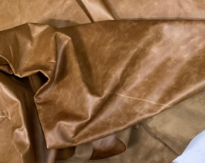 Distressed Caramel Brown Leather Cowhides. Leather Hides. Cowhides. Upholstery Leather. Automotive Leather,  BR878