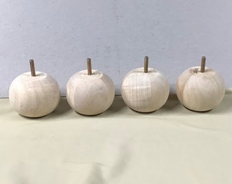 Unfinished 3 Inch Bun Wooden Furniture Legs: Chair Risers. DA3035