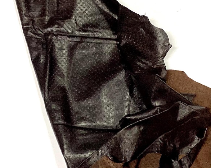 Dark Brown Embossed Dots Leather Lambskin  SLO342