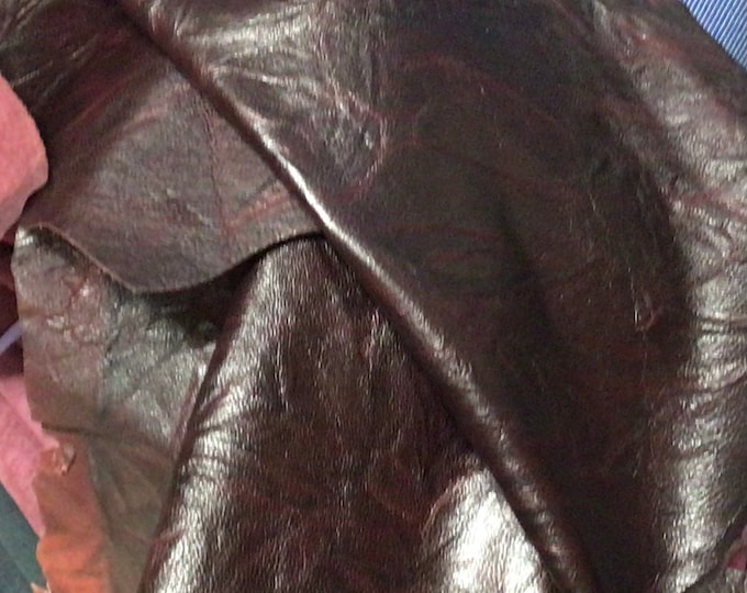 Embossed Galaxy Bordeaux Leather Lambskins.  LAMB7301