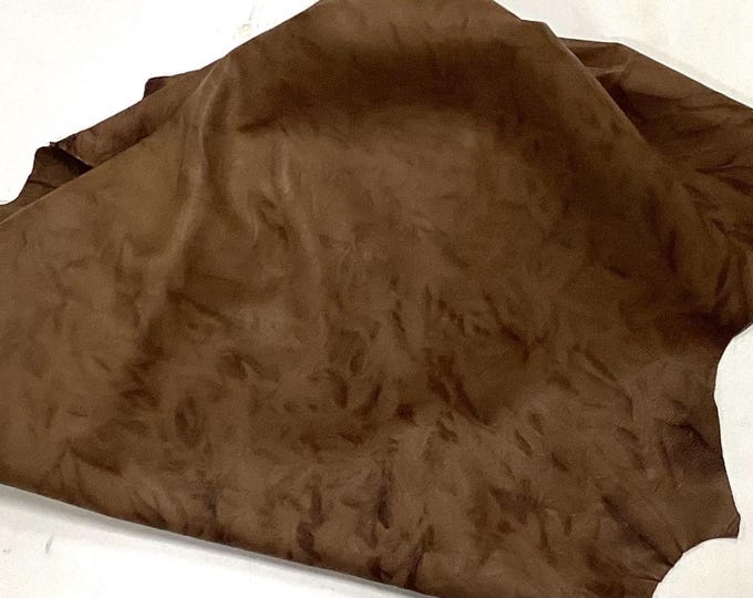 Mocha Brown Distressed Leather Lambskins.  Leather Hides.  Lambskins. Garment Leather, bag leather. OSM627