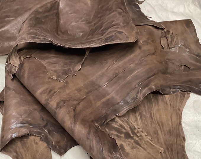 Marbled Brown Leather Lambskins,  OSM10177