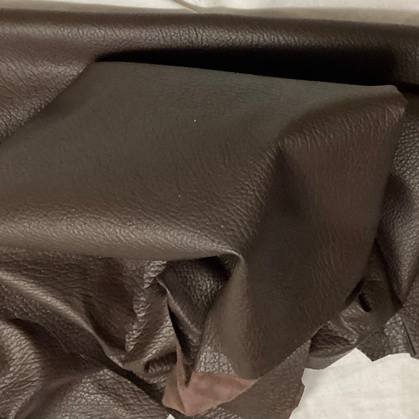 Brown Pebbled Leather Lambskins.  OSM1541.  Leather Hides