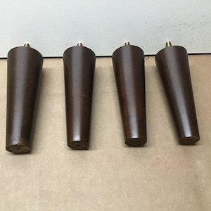 5 Inch Tapered Walnut Finish Wooden Furniture Legs.  SL5