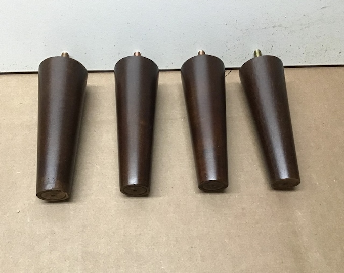 5 Inch Tapered Walnut Finish Wooden Furniture Legs.  SL5